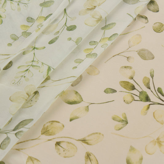 Leaf Print Georgette Fabric (1 Mtr)