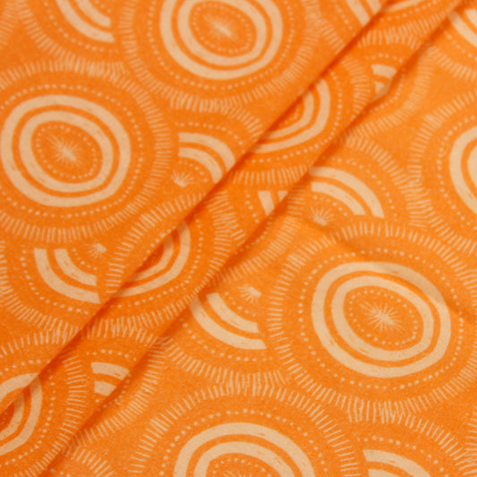 Orange Geometric Digital Print Fabric (1 Mtr)