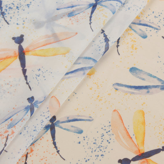 Moth Print Georgette Fabric (1 Mtr)