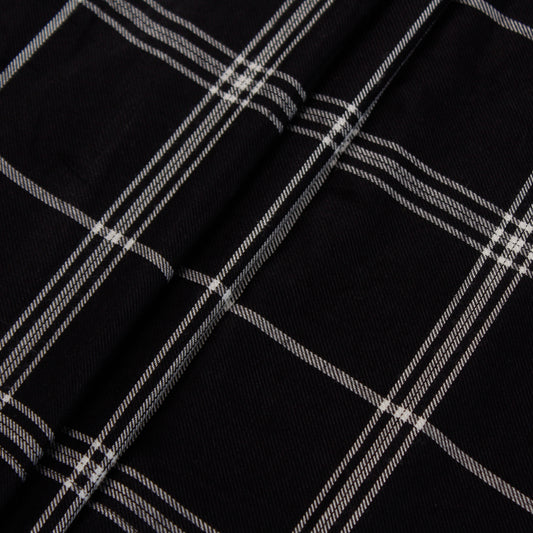 Black and White Plaid Rayon Fabric (1 Mtr)