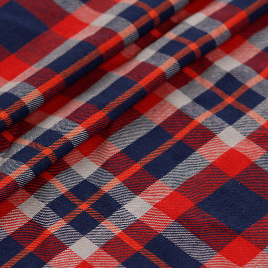 Red Brushed Cotton Check Fabric (1 Mtr)