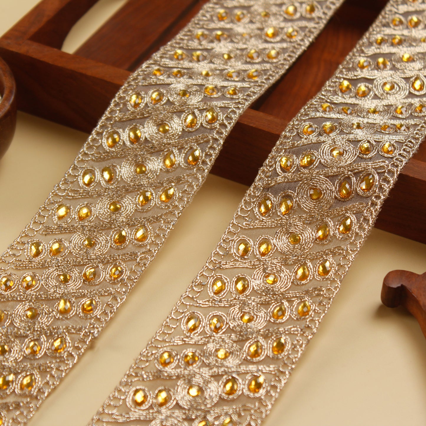 Gold Rhinestone Trim (8 Mtrs)