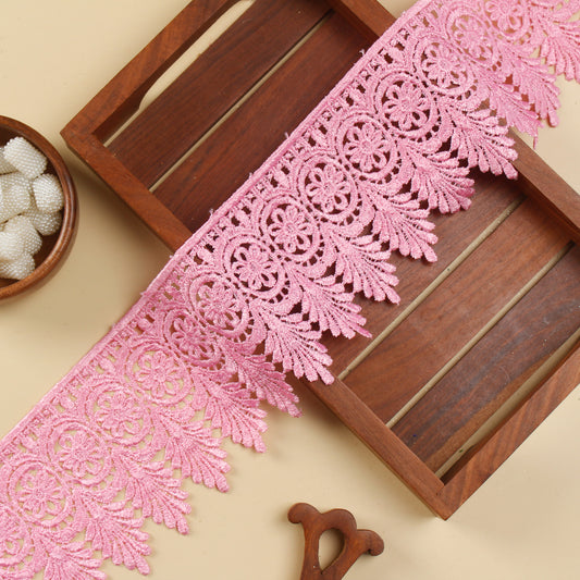 Pink Scalloped GPO Lace Trim (5 Mtrs)