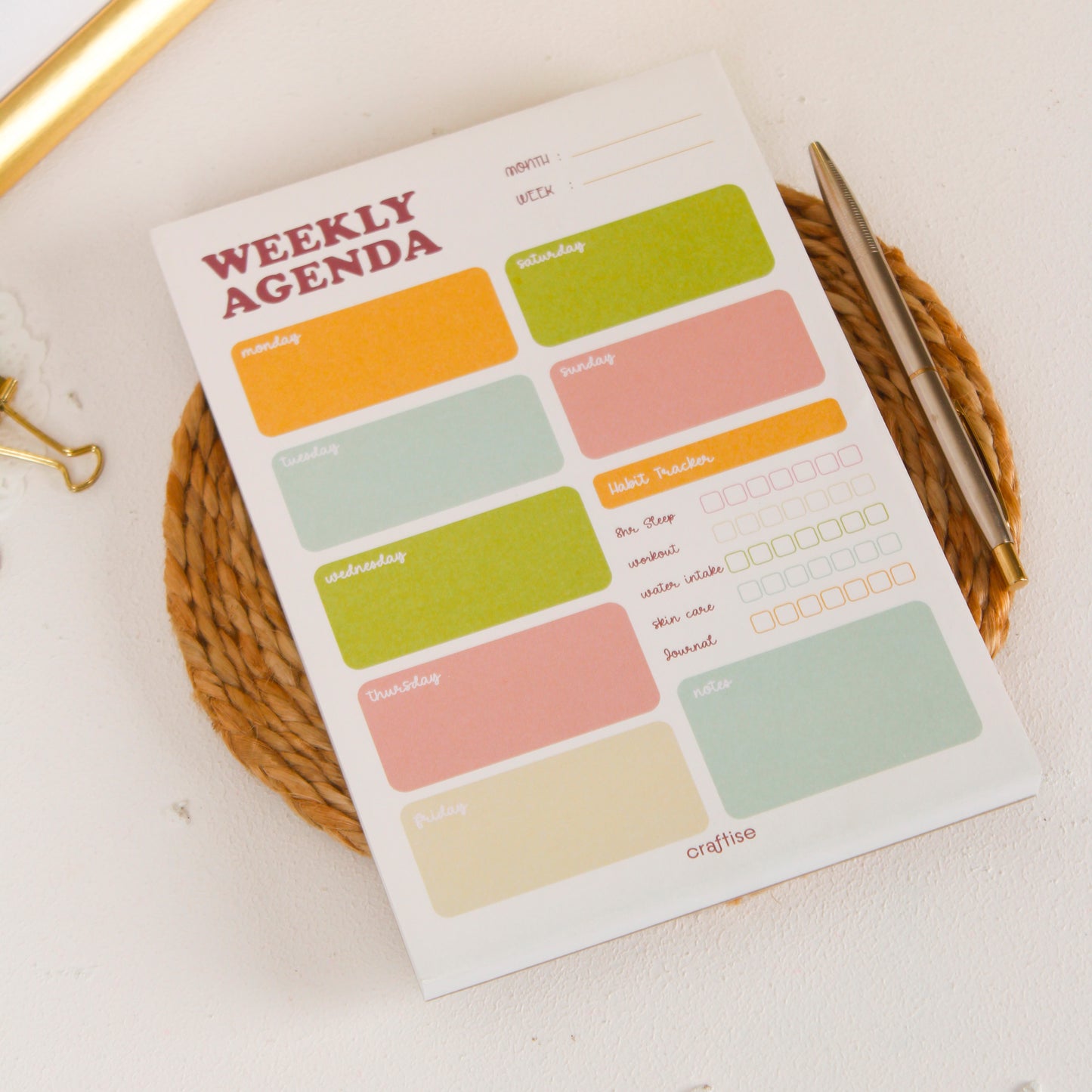 Weekly Agenda Notepad