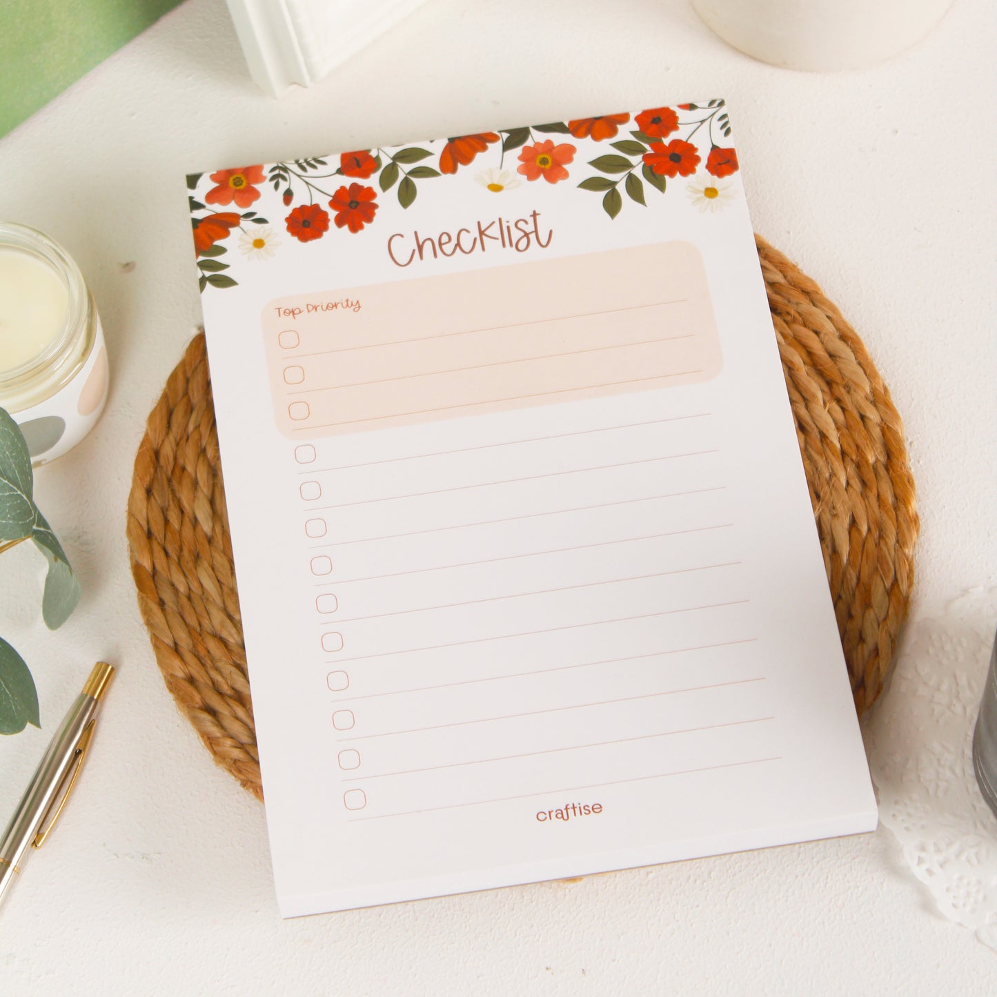 Petals & Plans Checklist Notepad