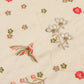 Cream Embroidered Cotton Silk Fabric (1 Mtr)