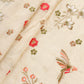 Cream Embroidered Cotton Silk Fabric (1 Mtr)