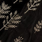 Black Floral Embroidered Georgette Fabric (1 Mtr)