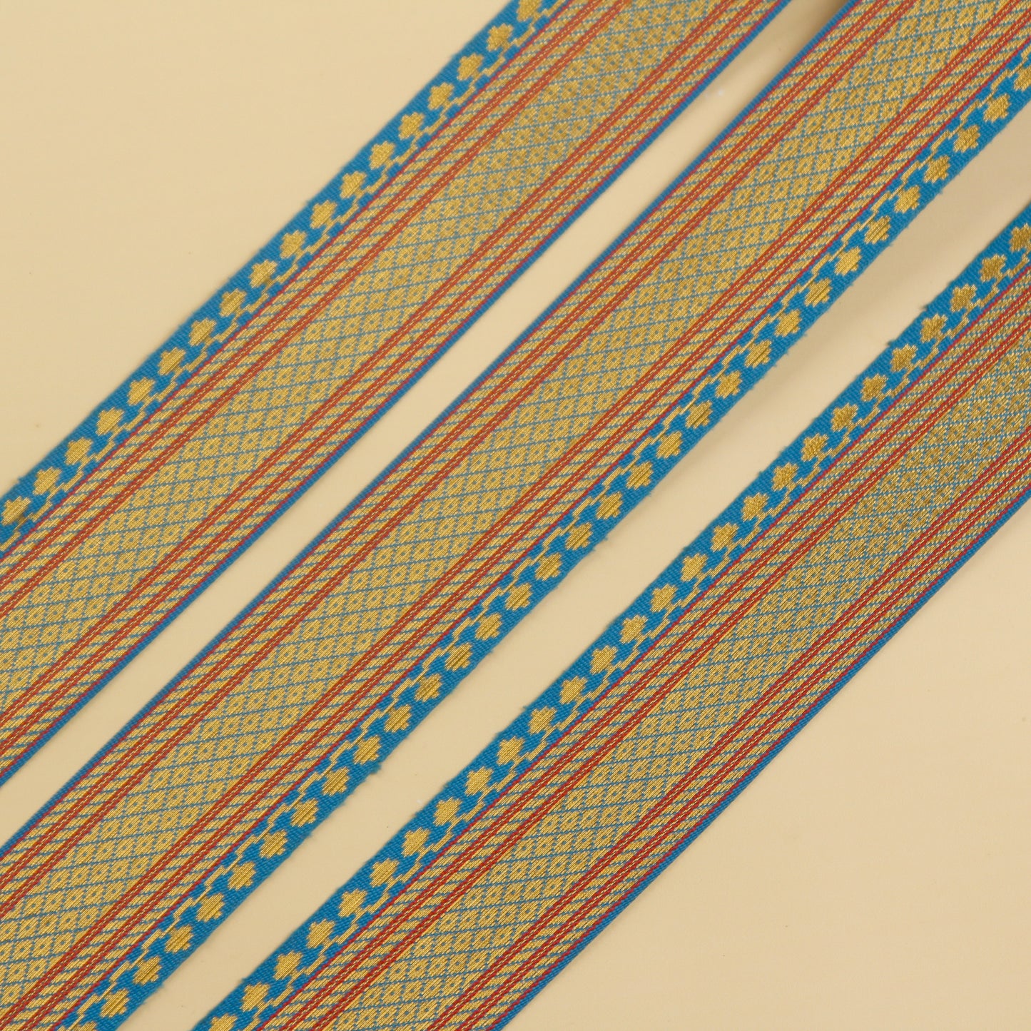 Blue and Gold Brocade Trim (9 Mtrs)