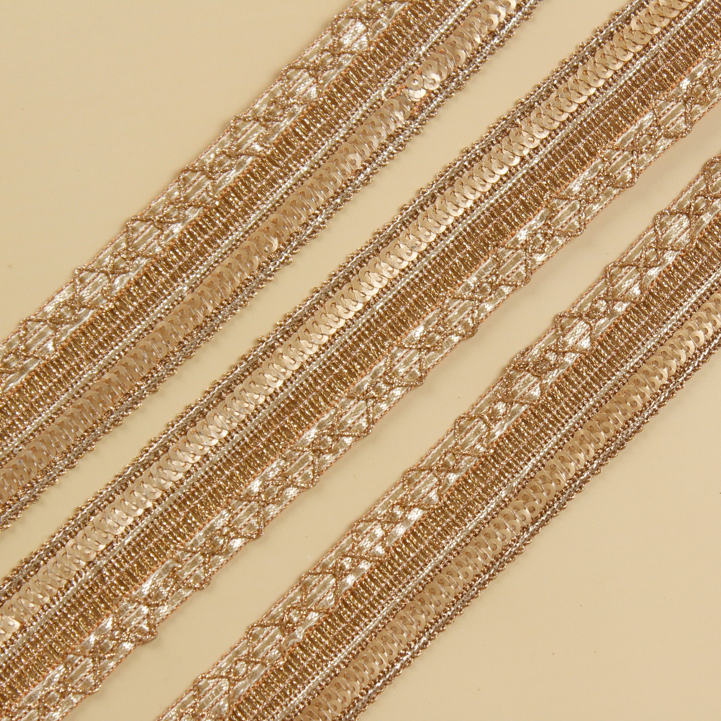 Gold Zari Trim with Sequins (3 Mtrs)