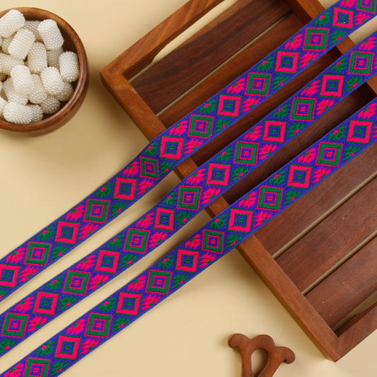 Multicolour Geometric Jacquard Trim  (5 Mtrs)