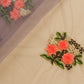 Grey Embroidered Floral Net Fabric (1 Mtr)