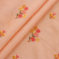 Peach Embroidered Cotton Fabric (1 Mtr)