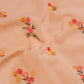 Peach Embroidered Cotton Fabric (1 Mtr)