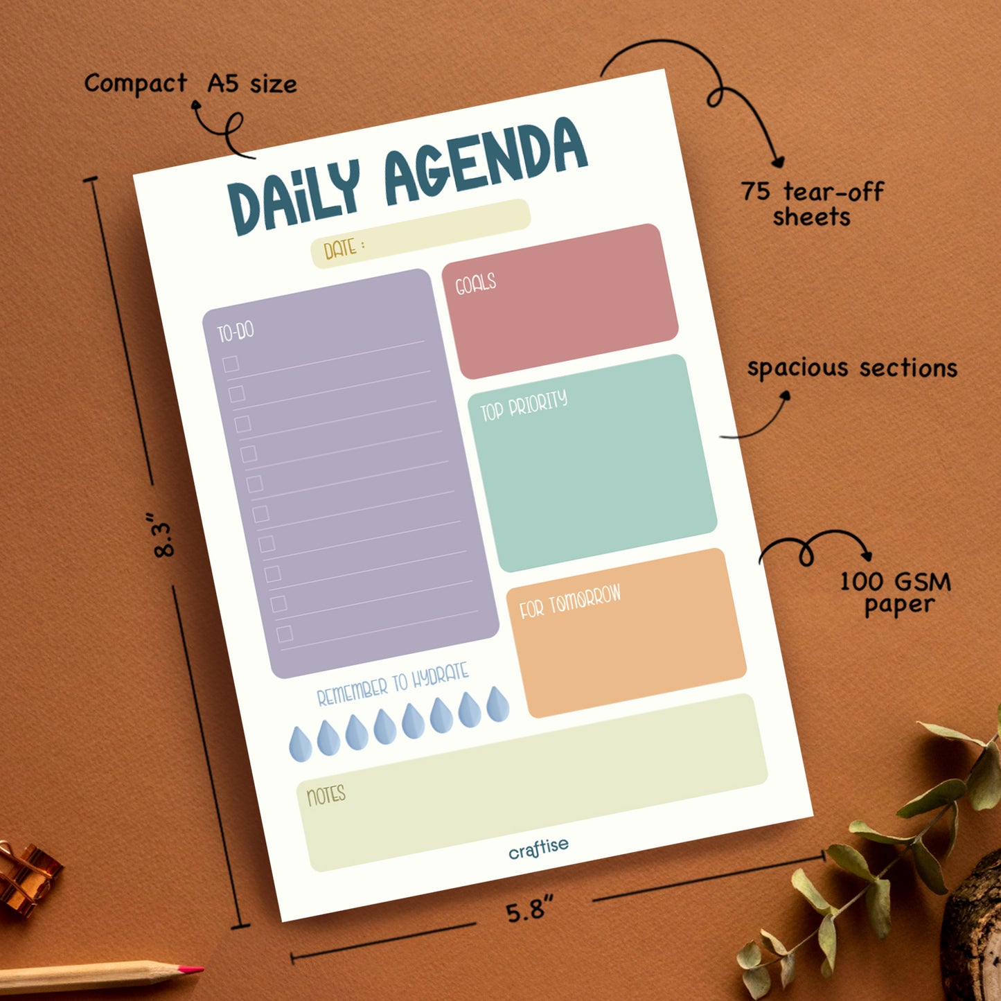 Daily Agenda Notepad