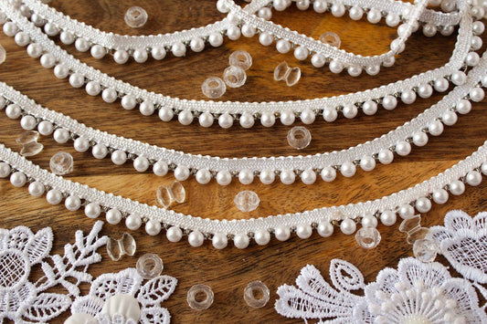 White Pearl Trim for Clothing (3 Mtrs)
