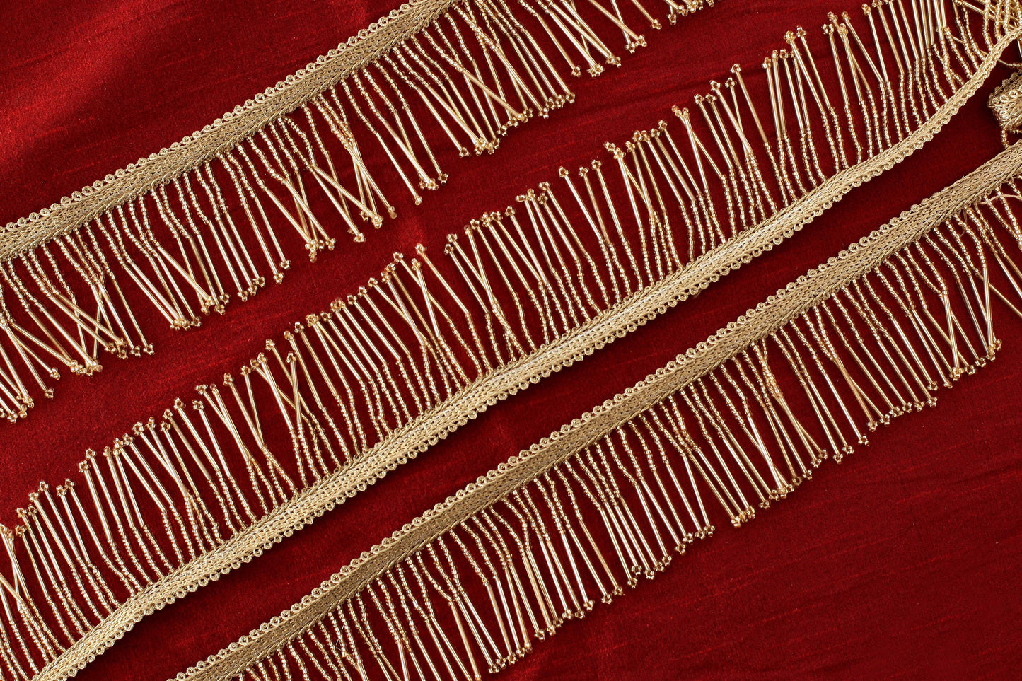 Gold Cutdana Beaded Fringe Trim (3 Mtrs)