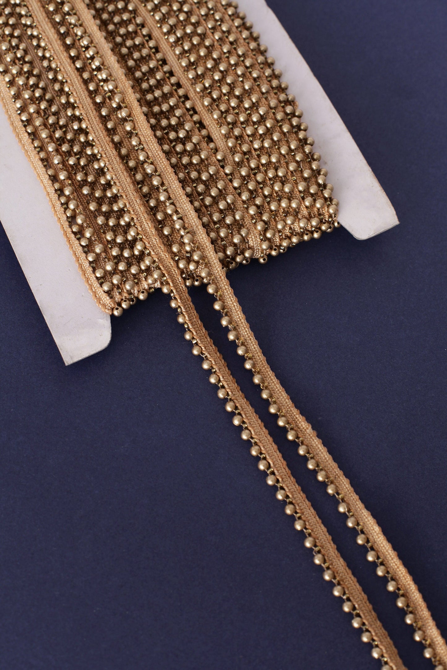 Dull Gold Beaded Piping Trim (3 Mtrs)