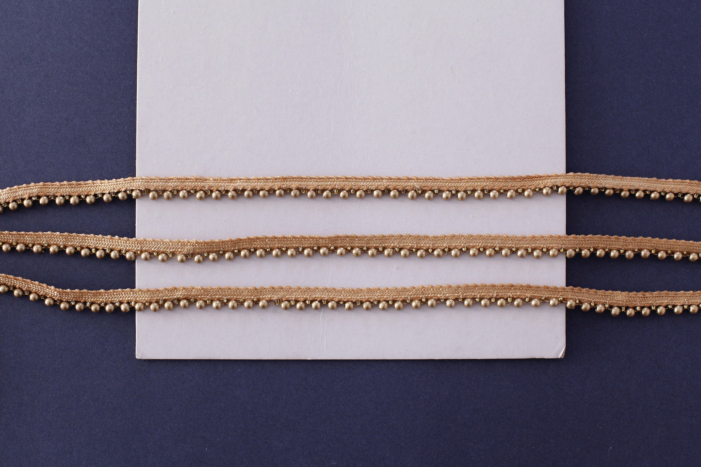 Dull Gold Beaded Piping Trim (3 Mtrs)