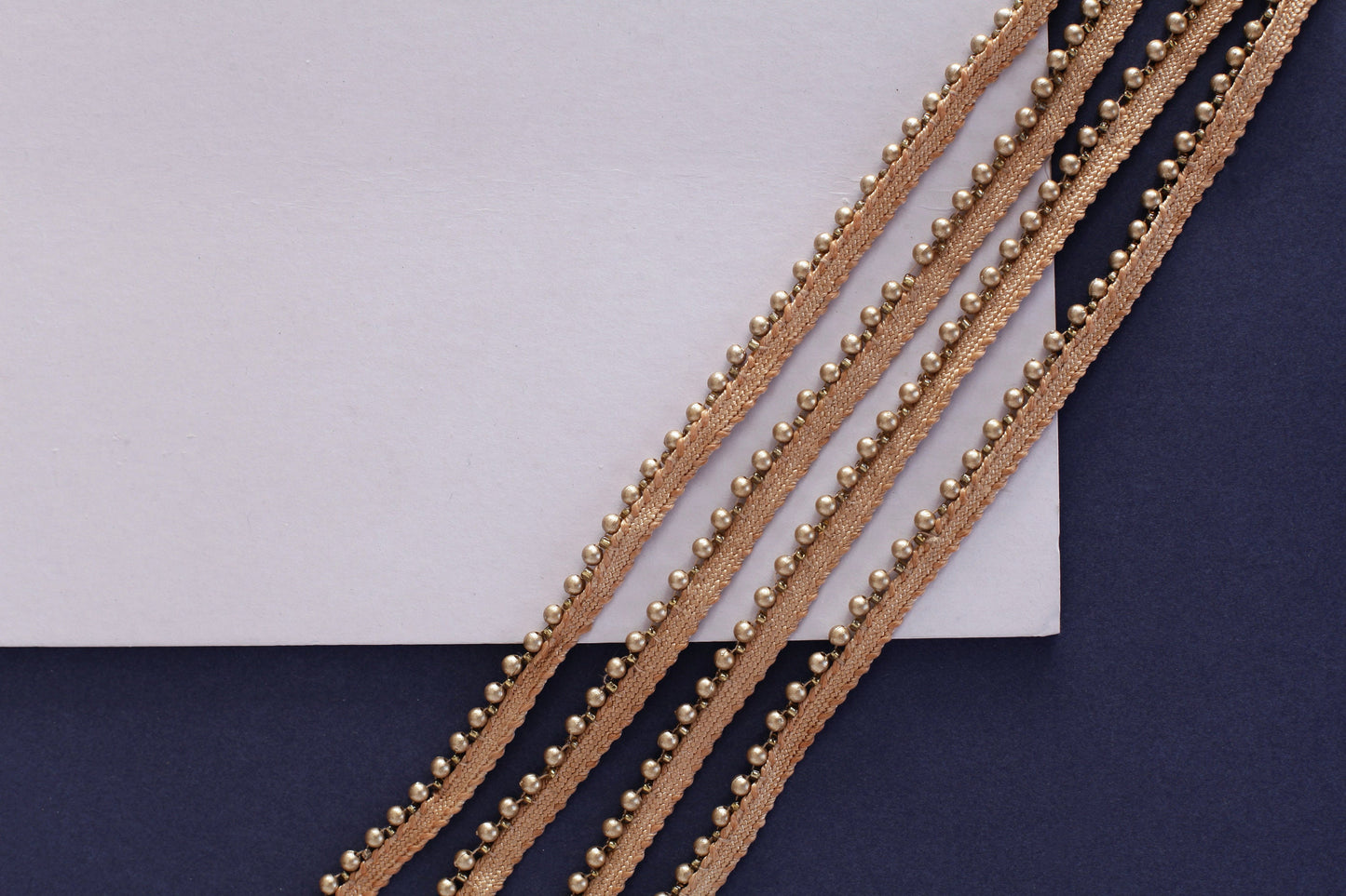 Dull Gold Beaded Piping Trim (3 Mtrs)