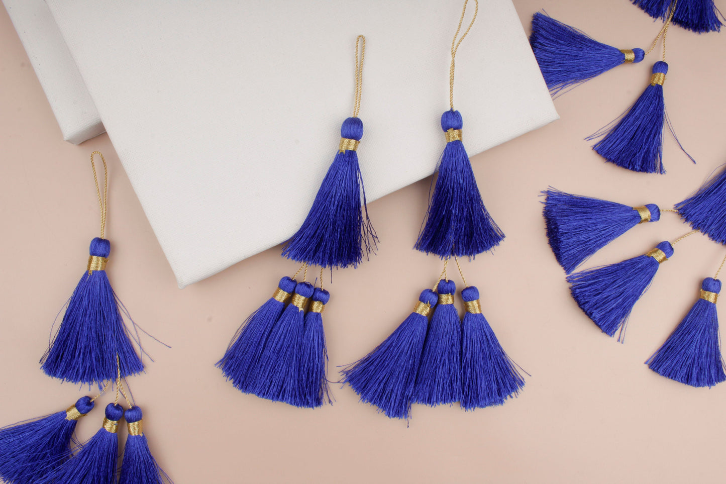 Set of 2 Blue Silky Tassels