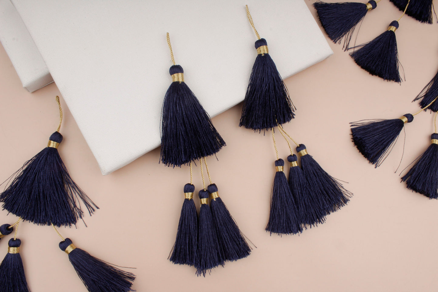 Set of 2 Blue Silky Tassels