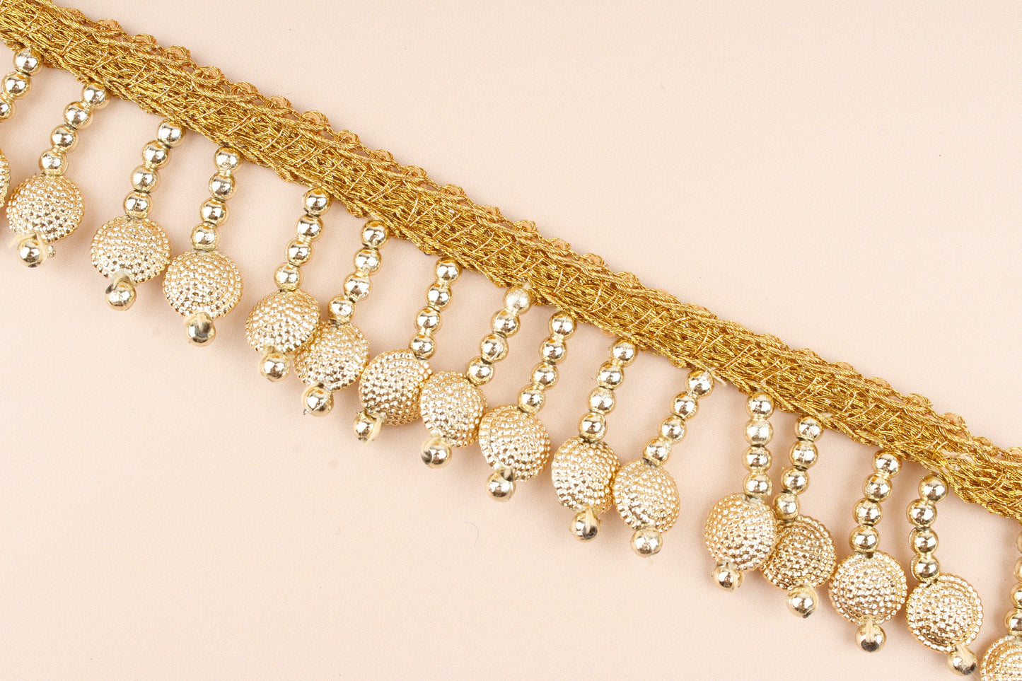 Gold Beaded Fringe Tassel Trim (3 Mtrs)